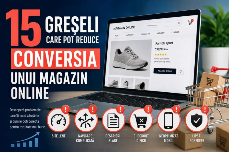 15 greșeli care pot reduce conversia unui magazin online – cum le identifici și le corectezi
